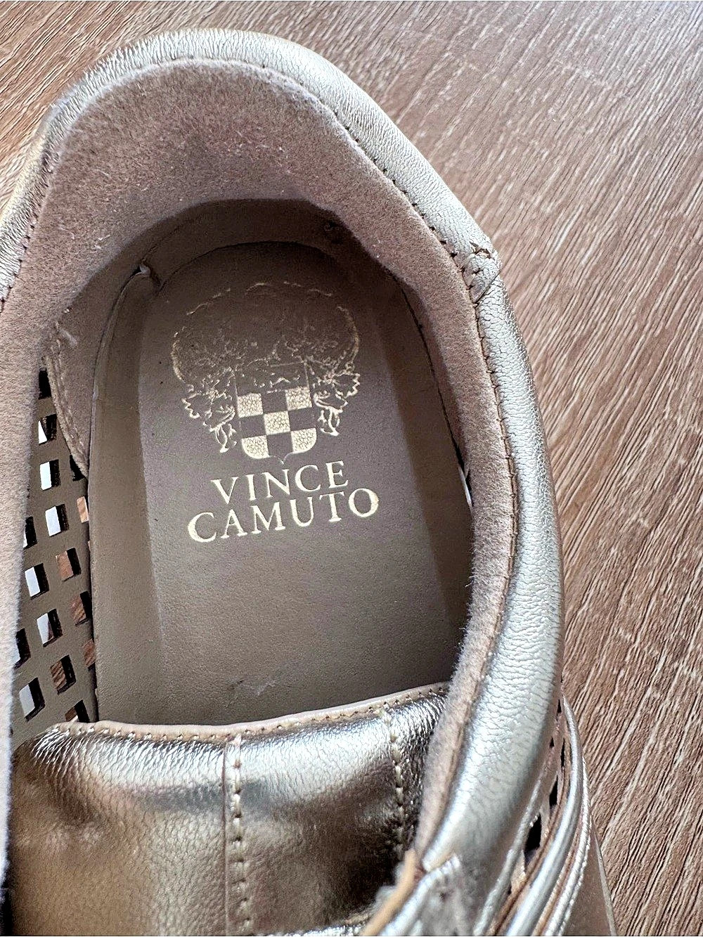 Vince Camuto Perforated Sneakers in Gold size 6 - Picture 5 of 5